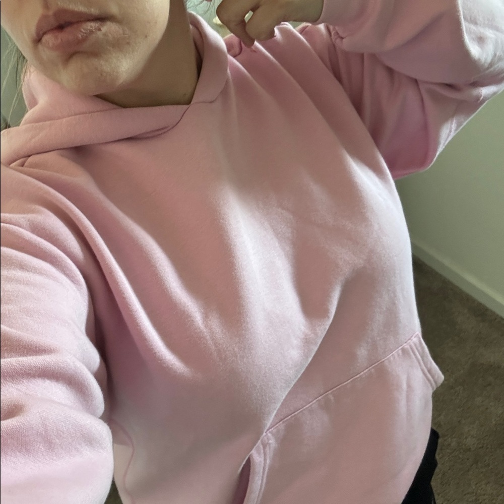 SKIMS Halite Pink Cotton Fleece Hoodie